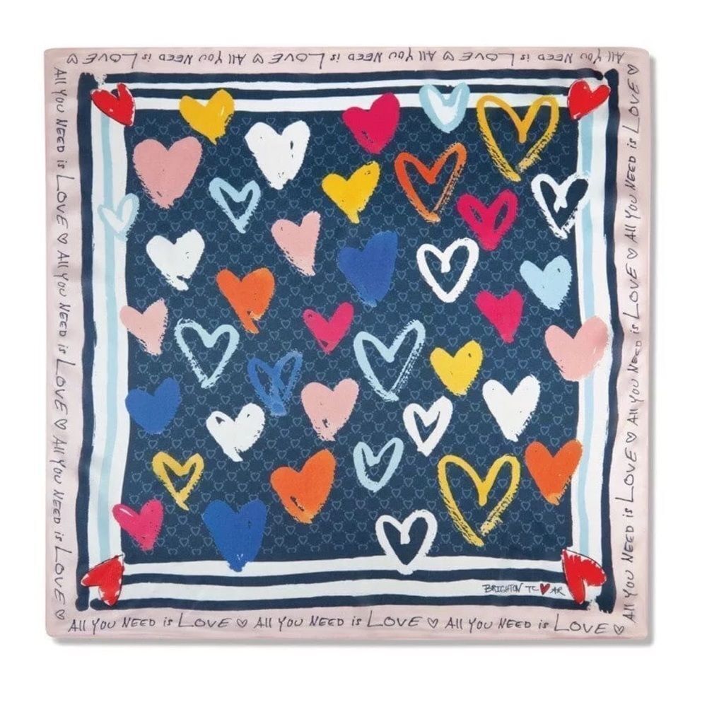 Brighton All You Need Is LOVE Scarf Hearts Color Of Love